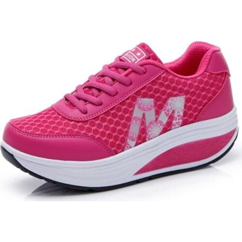 Womens Sneakers Platform Wedge Light Weight Sports Shoes For Woman Breathable Swing Shoes Lace Up Runing Shoes Zapatillas