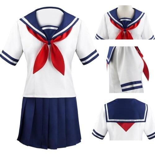 Game Yandere Simulator Cosplay Costume Ayano Aishi Uniform Yandere Chan JK School Uniform Women Outfit Sailor Suit T-shirt+Skirt