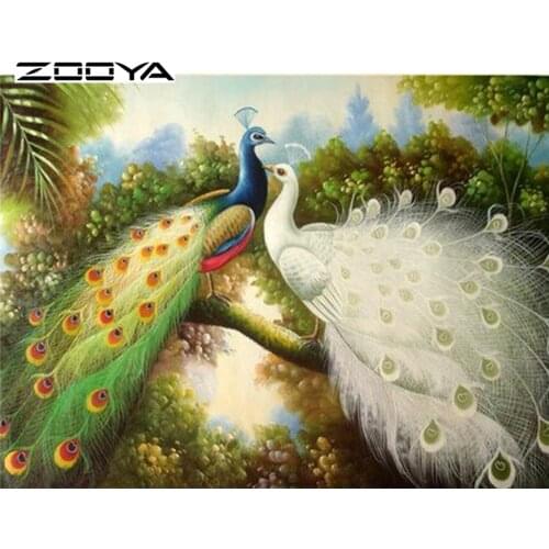 ZOOYA 2015 New Arrive Needlework Diy Diamond Painting Pasted Painting Square Drill Fashion Wall Decorative Peacock F500