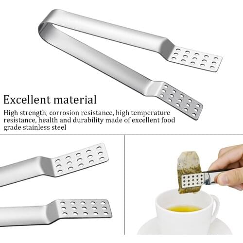 1PC Stainless Steel Tea Bag Clip Anti-Hot Clamp Tong Squeezer Tea Accessories Small Food Clips Tea Set Food Clip Tool Dropship