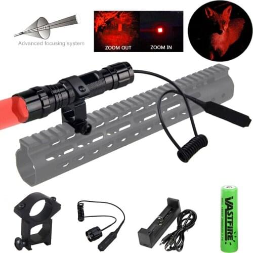 300 Yard Zoomable red 350 Lumens Tactical Scout Light Lanterna Airsoft Flashlight Hunting Mount Weapon light Gun Light