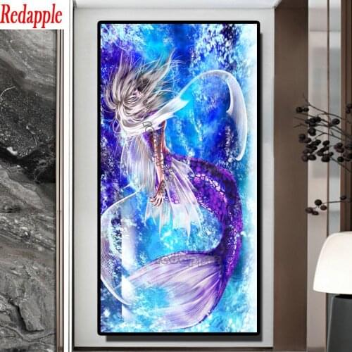 5D DIY Diamond Painting beautiful Mermaid art cross stitch full square round diamond mosaic ocean beadwork embroidery large size
