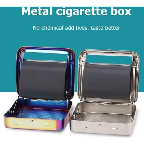 70mm Paper Tobacco Rolling Machine Manual Metal Cigarette Box Easy Roller Hand Making Cigarette Smoking Accessories