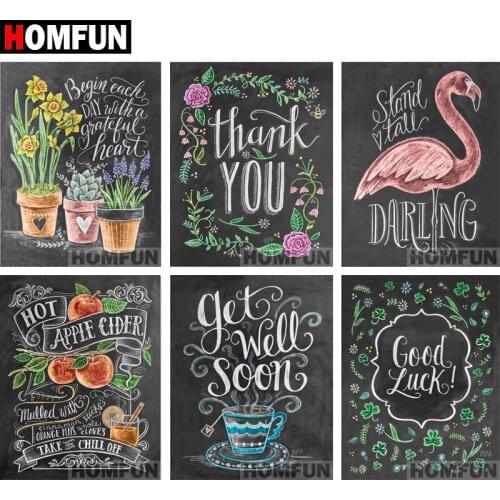 HOMFUN Full Square/Round Drill 5D DIY Diamond Painting "Blackboard text" 3D Embroidery Cross Stitch 5D Decor Gift A06826