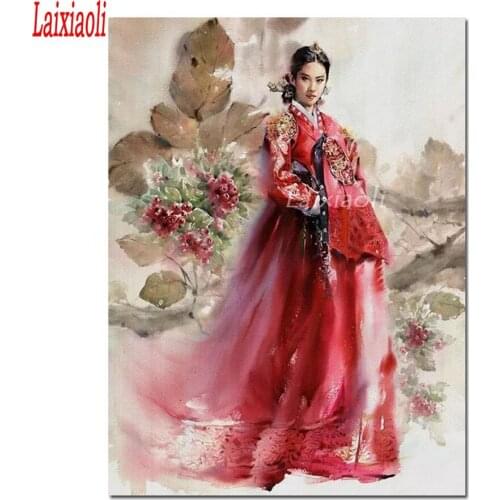 Diamond rhinestone embroidery wall decor mosaic bride Woman Korea girl art full square round drill 5d diamond painting decor