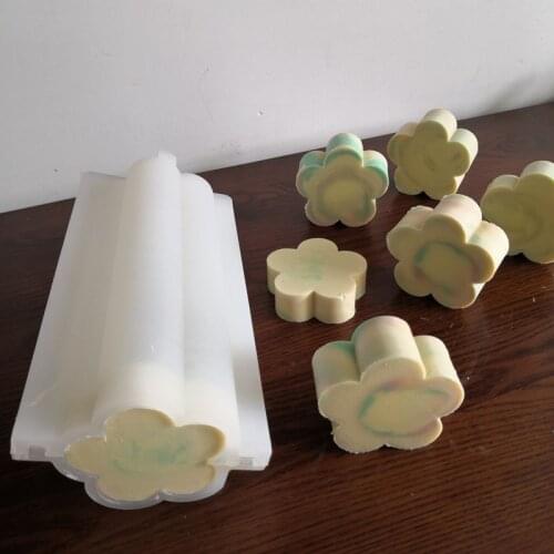 Free shipping 7cm big flower silicone tube soap column mold 650ml volume 21cm length