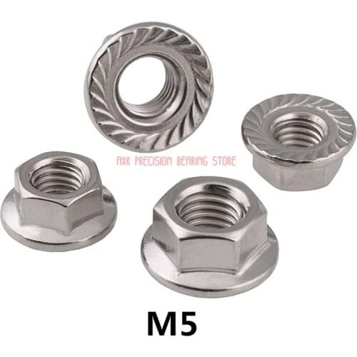 Bolt Stainless Steel Brass Screw Pcb 25pcs/lot Metric Thread Din6923 M5 304 Stainless Steel Hex Flange Nut Hexagon With A2-70