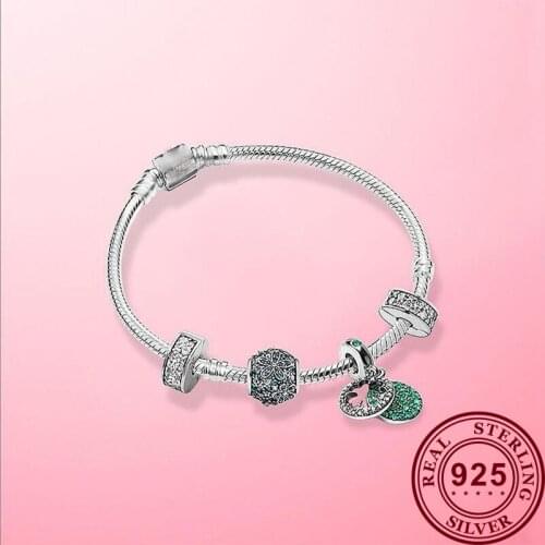 2020 New 925 Sterling Silver Lucky Beaded Set Pan Bracelet For Women Wedding Party Gift Fashion Jewelry