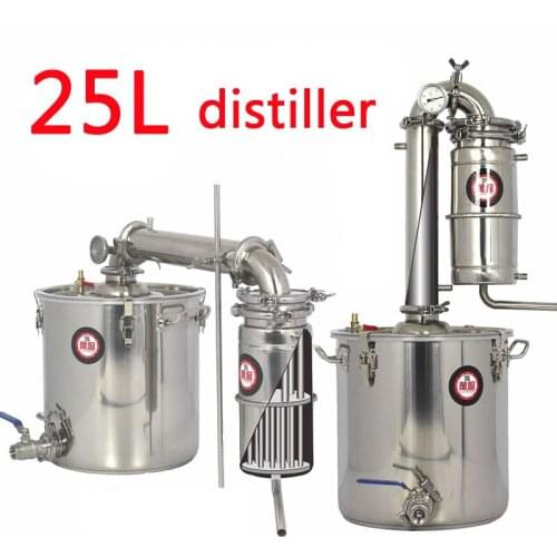 Household 25L Large capacity Stainless steel Wine brewing machine equipment Alcohol Vodka Liquor distiller pot/boilers