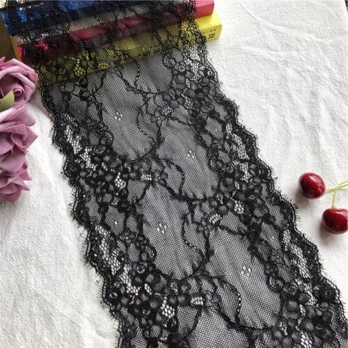 E-5 18cm E1159 Black Eyelash Lace Fabric Decorative Underwear Decorative DIY Sewing Clothing Ribbon Handmade Material