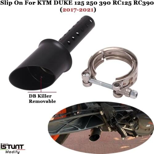 Motorcycle Hidden Black Exhaust Pipe Muffler DB Killer Silence For KTM DUKE 125 250 390 RC125 RC390 2017 2018 2019 2020 2021