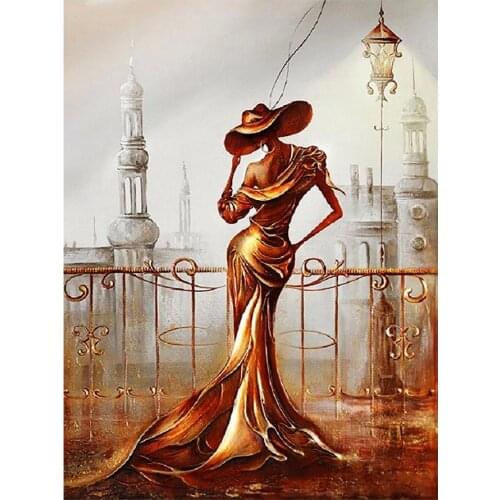 Urban Woman Now Portrait Diamond Painting Round Full Drill Nouveaute DIY Mosaic Embroidery 5D Cross Stitch Copper Engraving