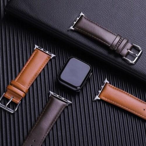 New Promotion Genuine Leather Strap For Apple Watch Series 6 5 4 3 IWatch Band 38mm 42mm for Apple watch 40mm 44mm Black Brown