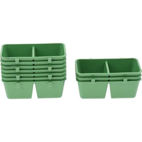 Pet Bird Cage Water Feeder Food Bowl With Holder Hook Parrot Parakeet 10 Pcs