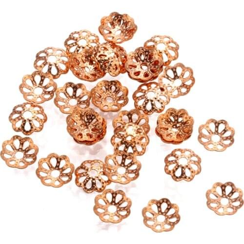 50 pcs 6mm Brass Flower bead cap silver plated Spacer Bead DIY for Jewelry Making Bracelet Findings Necklace Accessories