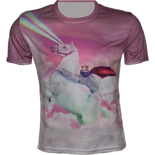 Joyonly 2018 Summer Children Stand White Animal Horse Rainbow T-shirts Kids Tops Girls Boys Short Sleeve T shirt Kids Tees 4-20Y