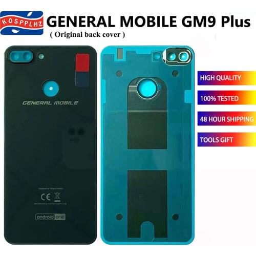 KOSPPLHZ New For GENERAL MOBILE GM9 Plus GM 9Plus Original Back Cover Case Replacement GM 9 Plus Back Glass Cover Repair Parts