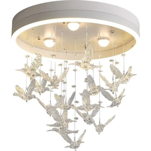 Modern LED Ceiling lights Nordic Iron fixtures Novelty Acrylic Bird lighting for kids bedroom dining room Ceiling lamps WY513
