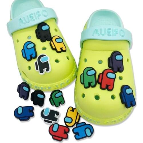 Hot Sale 1Pcs Robot Game PVC Shoe Charms Accessories Garden Shoe Decoration for Clog Designer Buckle Kid Party Gift Croc Jibz