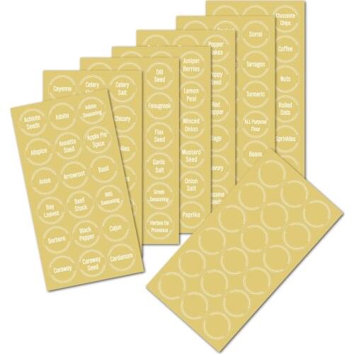 8 Sheets Labels Transparent Waterproof Pantry Stickers Labels supplies For Pantry Food kitchen Spice Stickers Jar Food Labels
