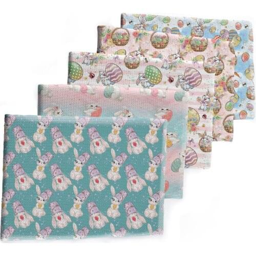 Bullet Fabric Printed Easter Day Cartoon Bubble Polyester Cotton Stretch Cloth 50*145cm for DIY Craft Dress Sewing Supplies