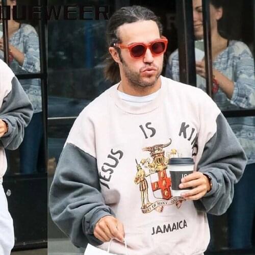 Dueweer Men Women Sweatshirts Hoodies Jesus Is King Urban Streetwear Stranger Things Kanye Concert Hip Hop Pullover