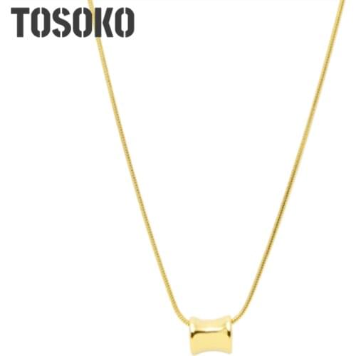 TOSOKO Stainless Steel Jewelry Small Waist Necklace Simple Clavicle Chain Gold Color Necklace For Women Gift BSP670