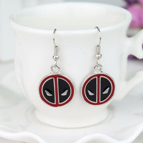 Ear Jewelry Deadpools Red Logo Earring for Women Girls Cosplay Party Dangle Earrings Creative Ear Drop