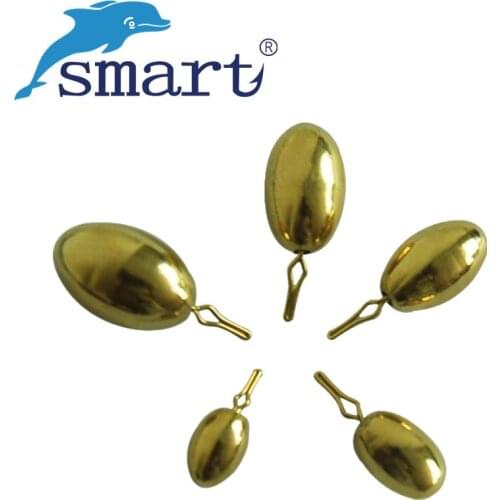 SMART Fishing Accessories 50Pcs 1.8/3.5/5/7/10g Copper Round Fishing Sinker with Snap Swivels Fish Tool Split Shot Rig Pesca