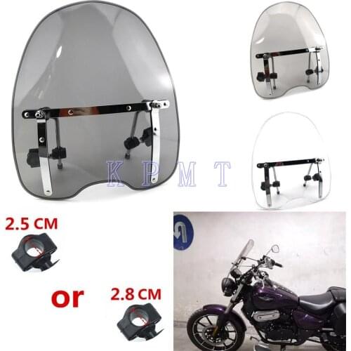 For Suzuki Honda Harley Davidson XL 883 1200 X48 Dyna Fatboy Universal Windshield Motorcycle WindScreen