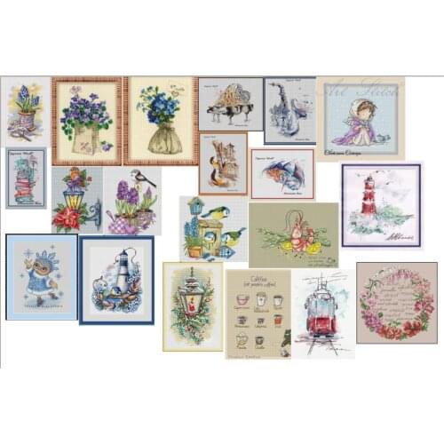 FF Boat cross stitch package cartoon 14ct cloth cotton thread embroidery DIY handmade needlework