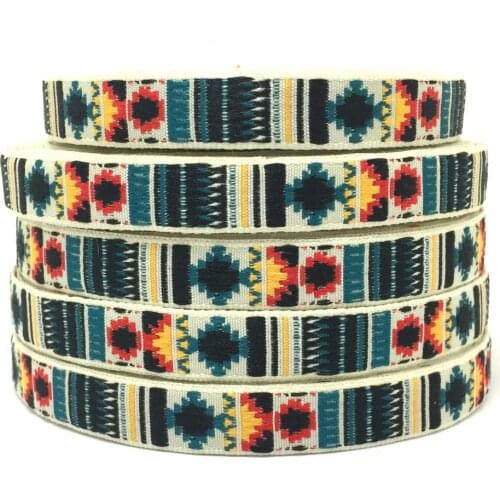 ZERZEEMOOY 13MM 10YARD/LOT SINGLE FACE GEOMETRIC NYLON HIGH DENSITY JACQUARD RIBBON MZZD161110