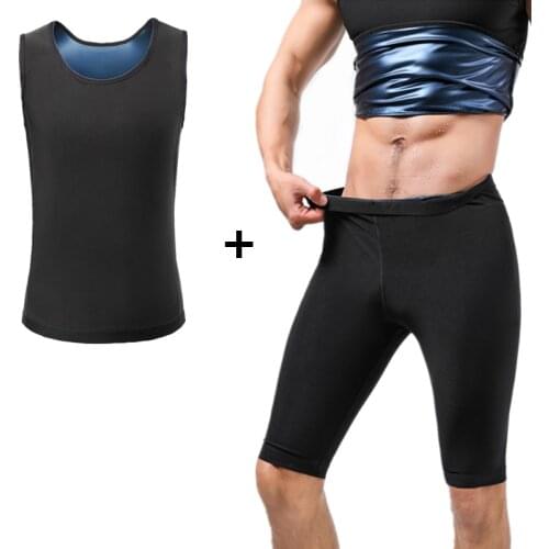 Sauna Shaper Pants Waist Trainer Vest Hot Sweat Tank Top Slimming Leggings Body Shaper Thermal Compression Workout Gym Suits