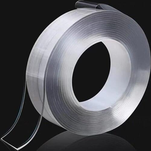 1/2/3/5M Nano Tracsless Tape Double Sided Tape Transparent No Trace Reusable Waterproof Adhesive Tape Cleanable Home gekkotape