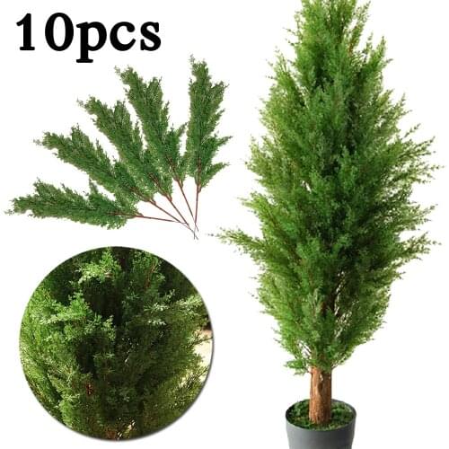 10x Green Cypress Tree Leaf Pine Needle Leaves Branch Christmas Home Decor 42cm