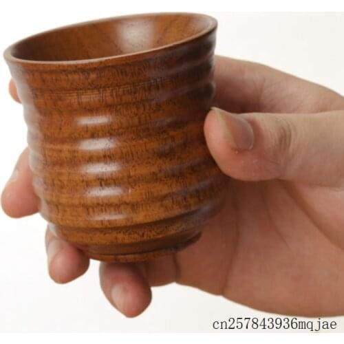 20pcs Natural Handcrafted Wood Cup Classical Wooden Tea Milk Juice Cup Beer Coffee Tumbler Teacup