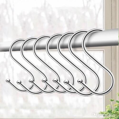 20 pcs Stainless steel Practical Hooks S Shape Kitchen Railing S Hanger Hook Clasp Holder Hooks For Hanging Clothes Handbag Hook