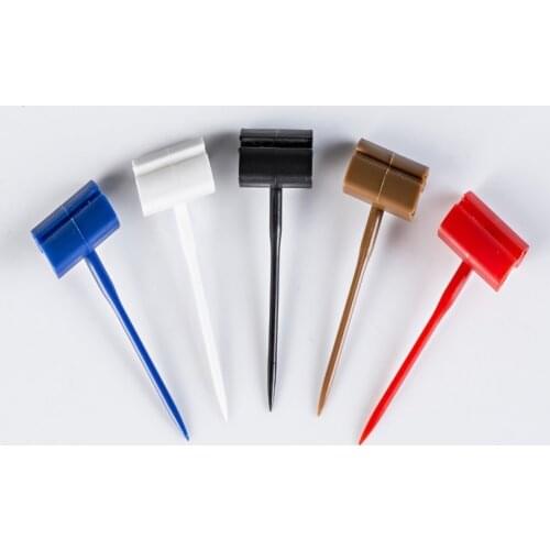 50pcs Blue Red Memo Display Food Cake Bread Bakery Ticket Deli Pins Plastic Pricing Needles Card Spike Price Tag Holder Label