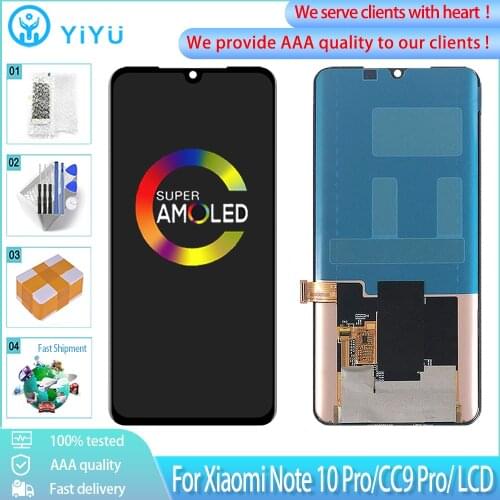 6.47" Orig New For Xiaomi Note 10 Pro LCD Display Touch Screen Assembly For Xiaomi CC9 Pro Display MI Note 10 Replacement Parts