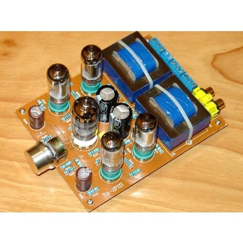 6N1 or 6N2 push 2P3 parallel tube single-ended Class A power amplifier board 3W+3W, frequency response: 30-40Khz