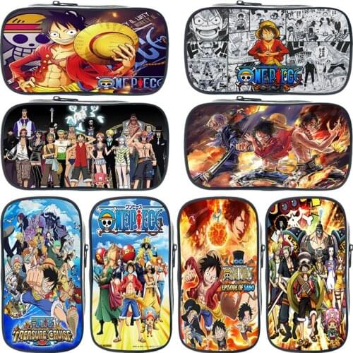 ONE PIECE Anime Pencil Case Luffy Printing Pencil Pouch Stationery Bag Children Cartoon School Supplies Boys Pen Bag Makeup Box