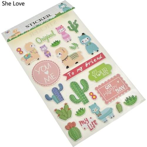 Chzimade Alpaca Stickers Kawaii Scrapbooking Sealing Stickers Stationery Decorative Diary Label