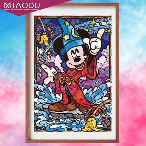 Disney Round Drill Diamond Painting Mickey Mouse 5D DIY Mosaic Diamond Embroidery Cross Stitch Kits Gift Home Decoration