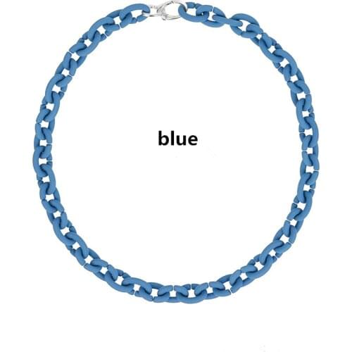 GRGR Tide Brand Color Blue Rubber Necklace Bracelet Hip Hop European And American Trend Clavicle Chain INS Star Same Paragraph