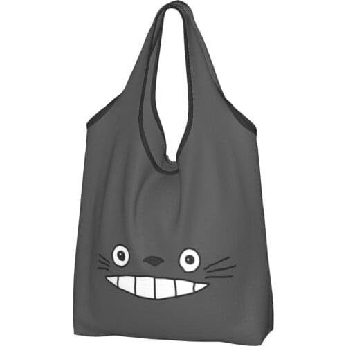 Totoros Lovely Cat Canvas Bag Women Shoulder Bag Kawaii Anime Ins Storage Bag