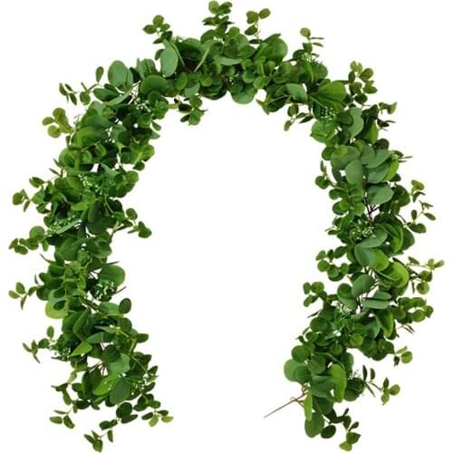 Artificial Eucalyptus Vines Handmade Garland Greenery Ivy for Wedding Backdrop Arch Wall Office Farmhouse Home Decor