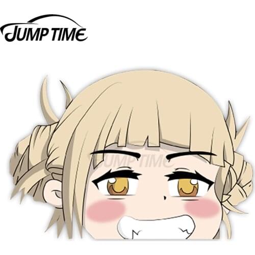 JumpTime 13 x 5.9cm Toga Himiko Kawii Peeker Anime Big Head Vinyl Decal Car Decal Exterior Sticker Window Wiper Rear Car Styling