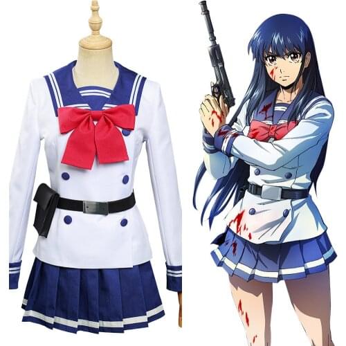 Anime Tenkuu Shinpan/High-Rise Invasion-Honjou Yuri Cosplay Costume School Uniform Dress Outfits Halloween Carnival Suit