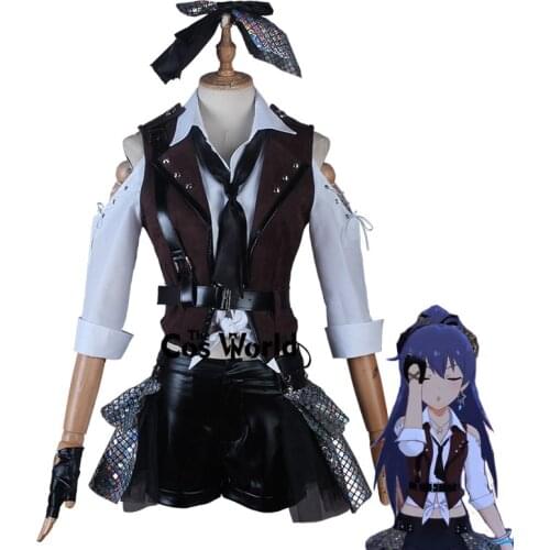 MLTD MV Rebellion Live At Dome Ganaha Hibiki Vest Shirt Shorts Uniform Outfit Anime Customize Cosplay Costumes