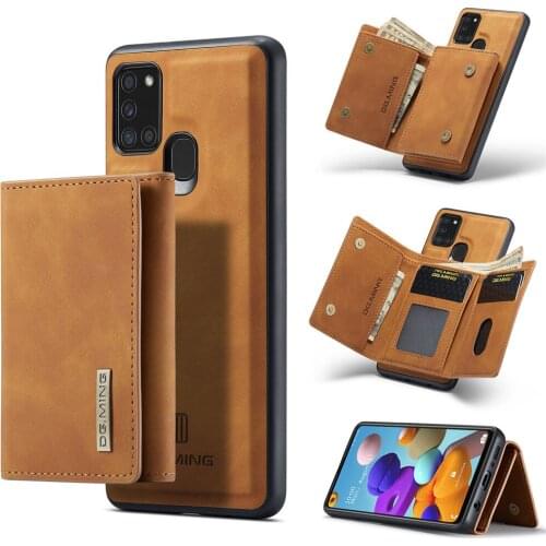 Case For Samsung Galaxy A21S Leather Flip Luxury Magnetic Wallet Phone Case For Credit Card Protective Slot Stand Full Cover